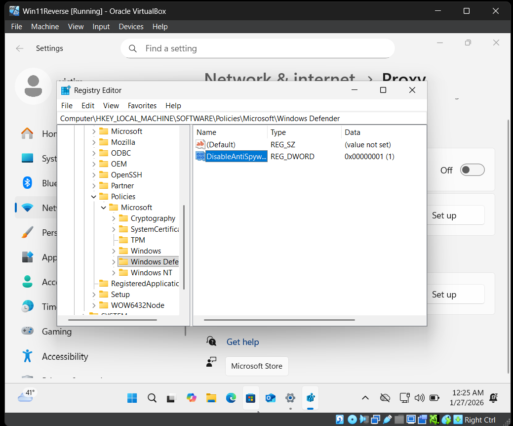 Defender disabled step 2